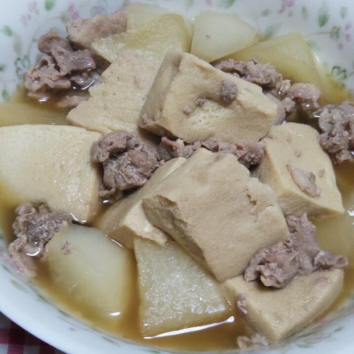 豚肉と大根と高野豆腐の煮物☆